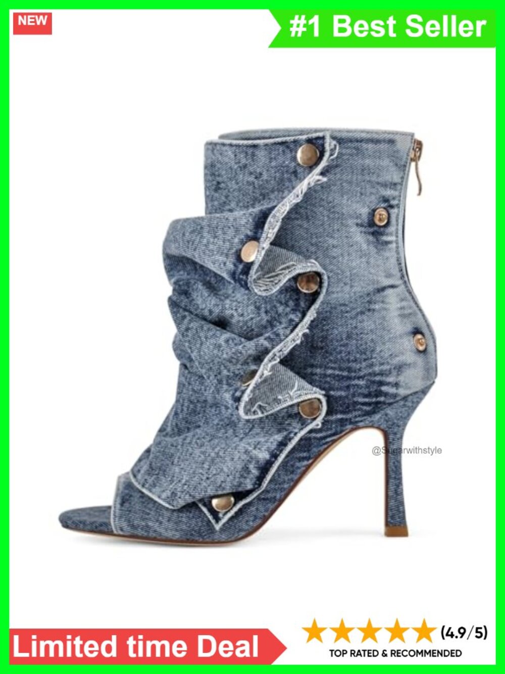 Peep Toe Slouchy Stiletto Kitten Heel Ankle Booties Back Zipper